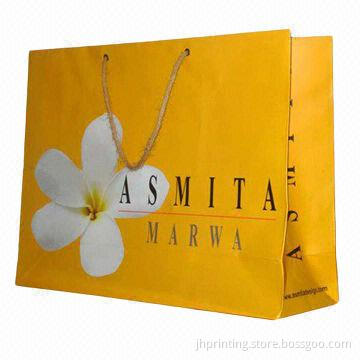 Promotional paper bag, made of 250g art paper or any craft paper and one side coated paper
